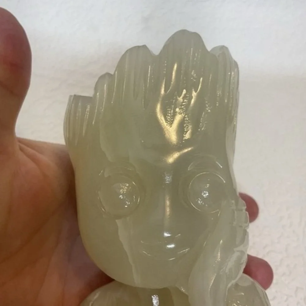 Mini Groot Figurine Miniature Model Hand Carved Onyx Adorable‎ Home Decor 4.5